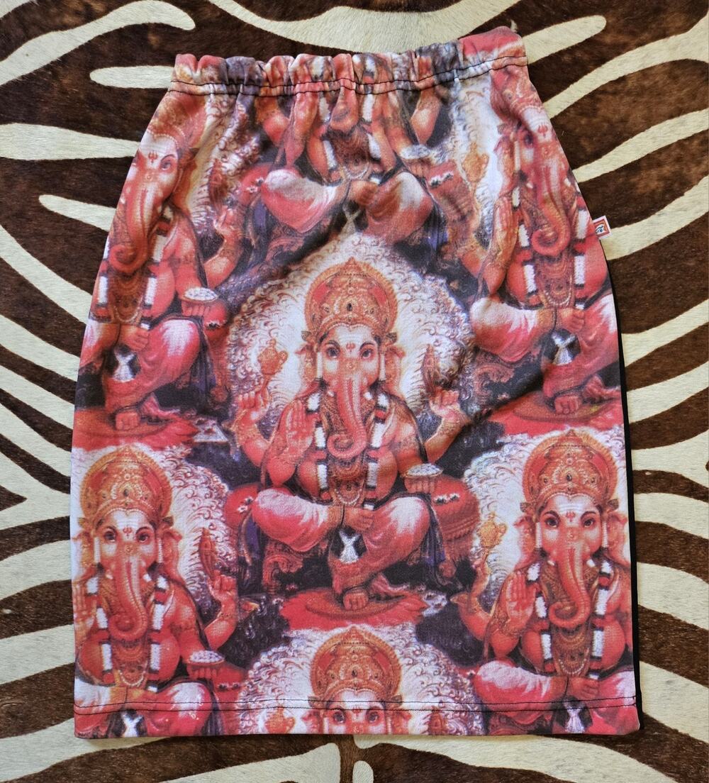 Vintage 90s Sutra Rare Ganesh Ganesha Midi Skirt Sz M